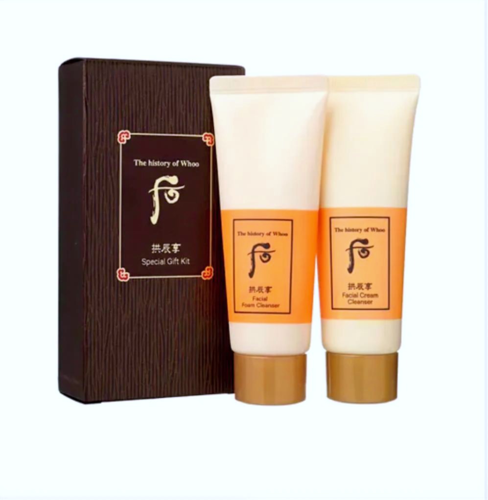 Bộ quà tặng nhỏ gồm sữa rửa mặt làm tươi mát da mặt Gongjinhyang 40ml + 40ml.